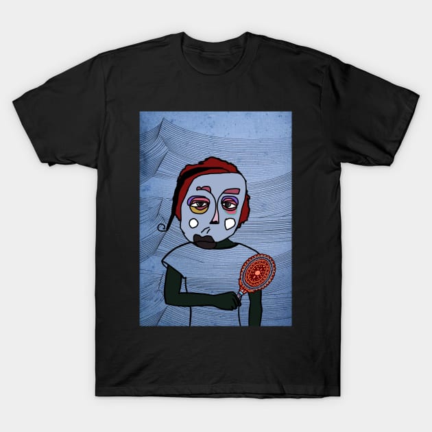 Fairest - Unique Digital Collectible with FemaleMask, AbstractEye Color, and DarkSkin on TeePublic T-Shirt by Hashed Art